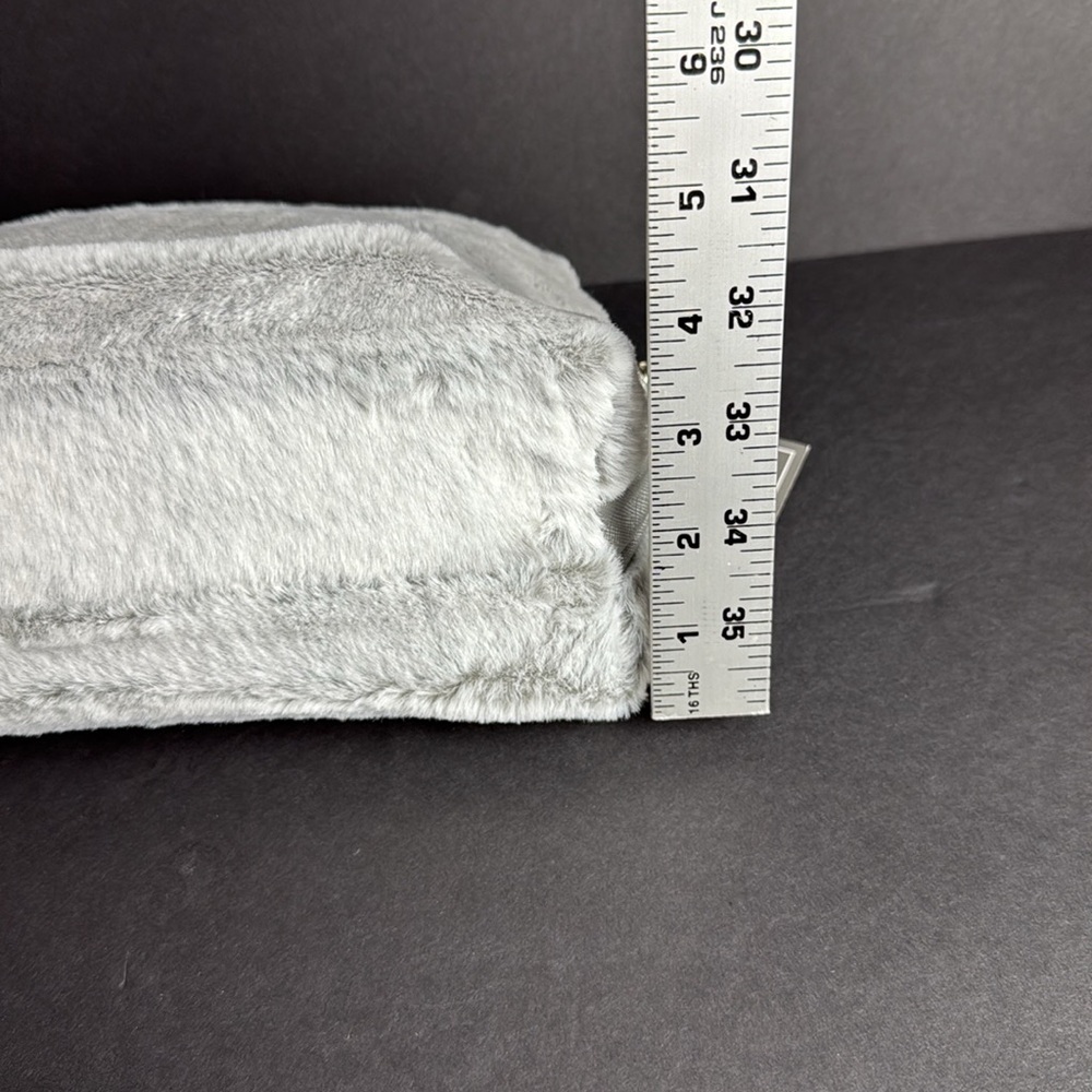 Ulta Beauty ☀️‎ fuzzy plush grey large makeup bag NWT - Picture 4 of 5